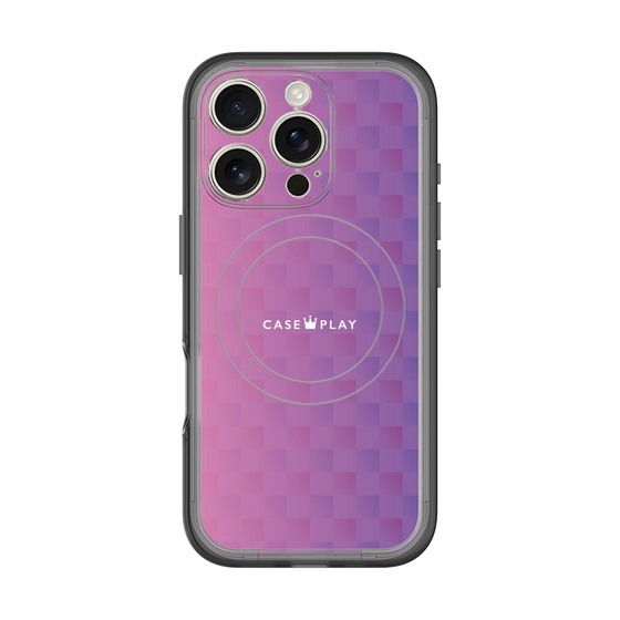 スリムプロテクションプレミアムケース with MagSafe［ CASEPLAY Check - Purple ］