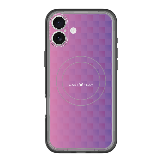スリムプロテクションプレミアムケース with MagSafe［ CASEPLAY Check - Purple ］