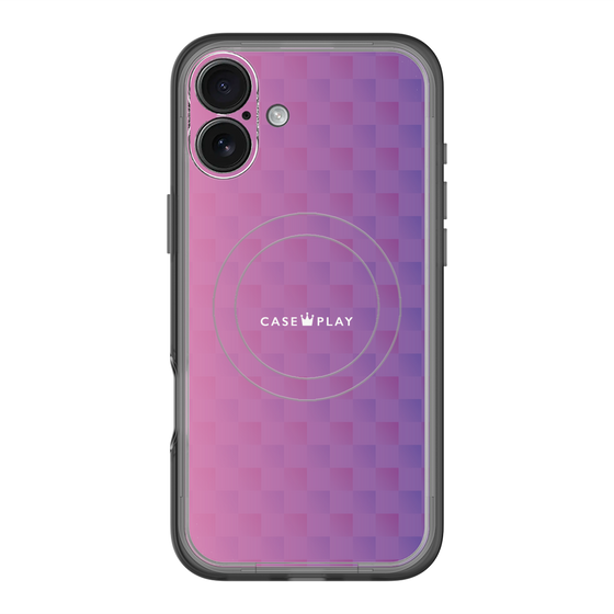 スリムプロテクションプレミアムケース with MagSafe［ CASEPLAY Check - Purple ］