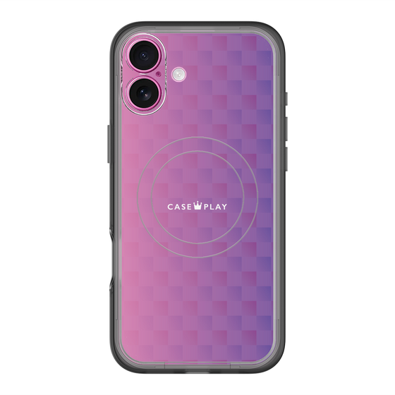 スリムプロテクションプレミアムケース with MagSafe［ CASEPLAY Check - Purple ］
