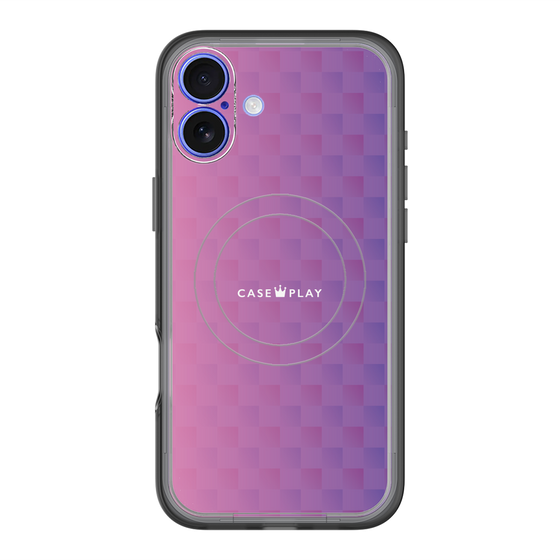 スリムプロテクションプレミアムケース with MagSafe［ CASEPLAY Check - Purple ］