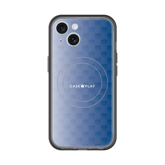 スリムプロテクションプレミアムケース with MagSafe［ CASEPLAY Check - Blue ］