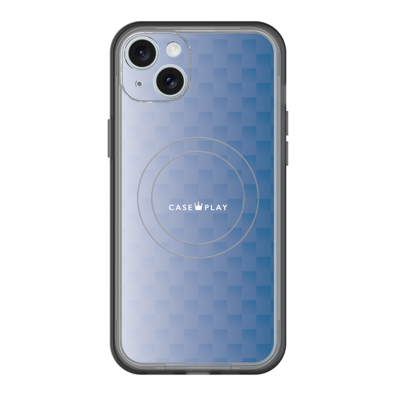 スリムプロテクションプレミアムケース with MagSafe［ CASEPLAY Check - Blue ］