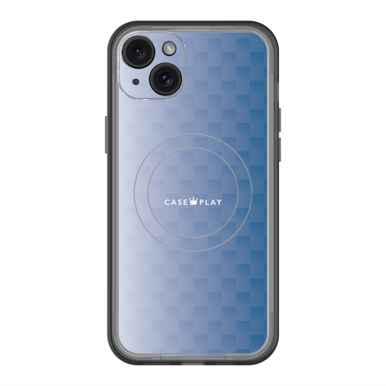 スリムプロテクションプレミアムケース with MagSafe［ CASEPLAY Check - Blue ］