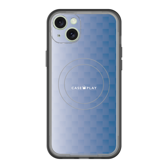 スリムプロテクションプレミアムケース with MagSafe［ CASEPLAY Check - Blue ］