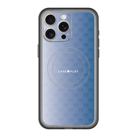 スリムプロテクションプレミアムケース with MagSafe［ CASEPLAY Check - Blue ］