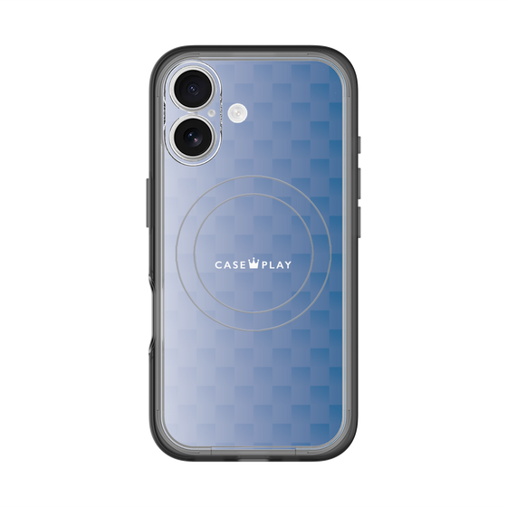 スリムプロテクションプレミアムケース with MagSafe［ CASEPLAY Check - Blue ］