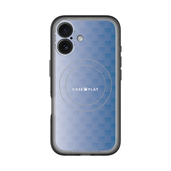 スリムプロテクションプレミアムケース with MagSafe［ CASEPLAY Check - Blue ］