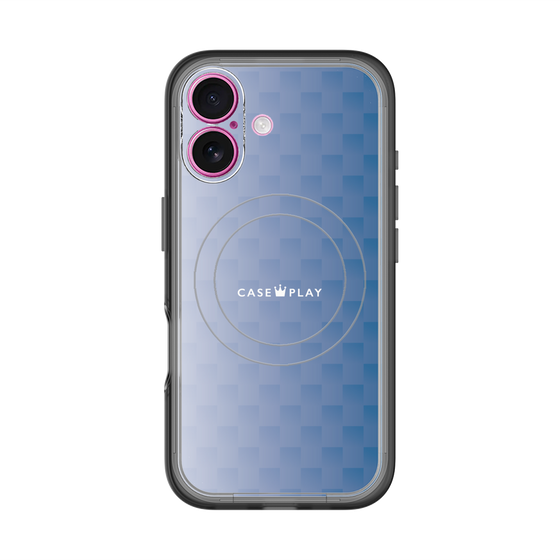 スリムプロテクションプレミアムケース with MagSafe［ CASEPLAY Check - Blue ］