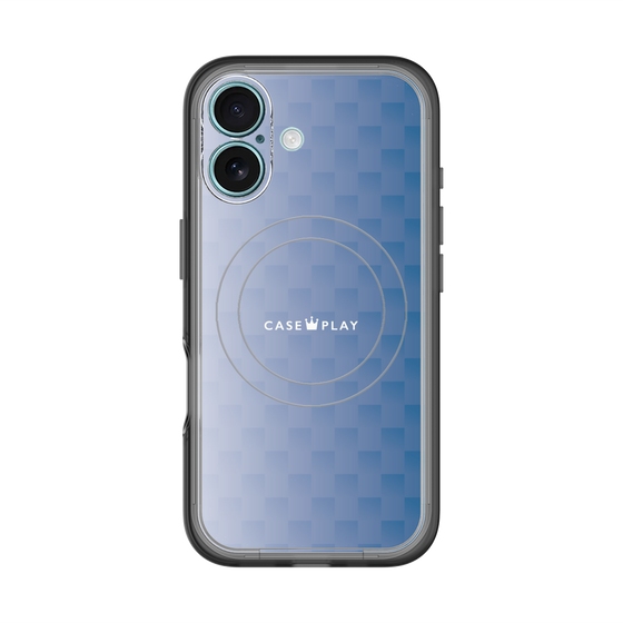 スリムプロテクションプレミアムケース with MagSafe［ CASEPLAY Check - Blue ］