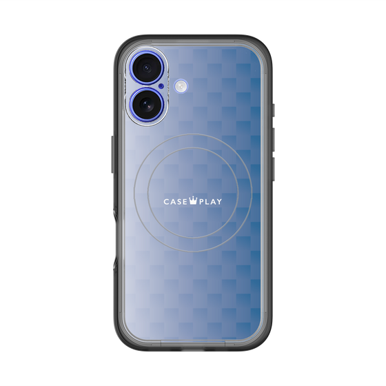 スリムプロテクションプレミアムケース with MagSafe［ CASEPLAY Check - Blue ］