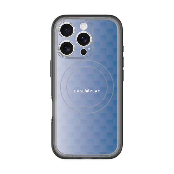 スリムプロテクションプレミアムケース with MagSafe［ CASEPLAY Check - Blue ］