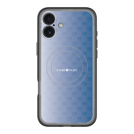 スリムプロテクションプレミアムケース with MagSafe［ CASEPLAY Check - Blue ］