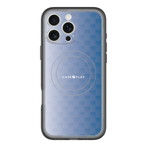 スリムプロテクションプレミアムケース with MagSafe［ CASEPLAY Check - Blue ］