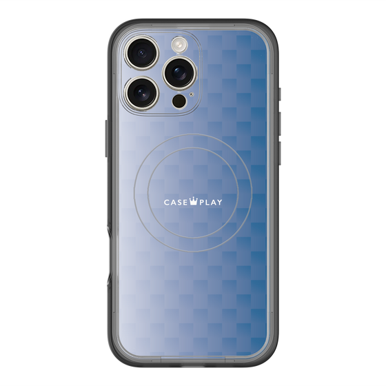 スリムプロテクションプレミアムケース with MagSafe［ CASEPLAY Check - Blue ］
