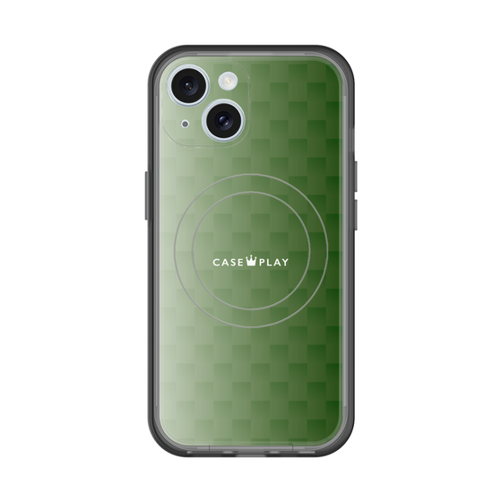 スリムプロテクションプレミアムケース with MagSafe［ CASEPLAY Check - Green ］