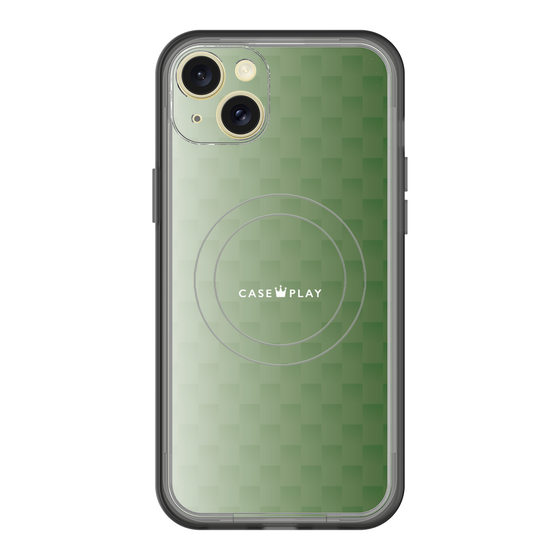 スリムプロテクションプレミアムケース with MagSafe［ CASEPLAY Check - Green ］