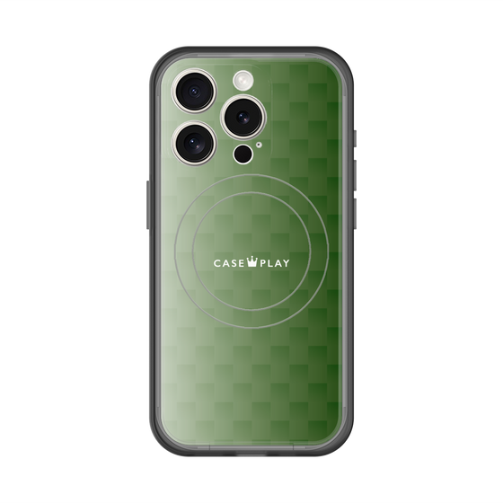 スリムプロテクションプレミアムケース with MagSafe［ CASEPLAY Check - Green ］