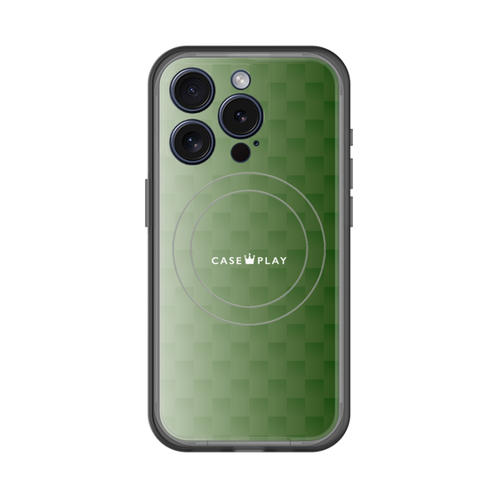スリムプロテクションプレミアムケース with MagSafe［ CASEPLAY Check - Green ］