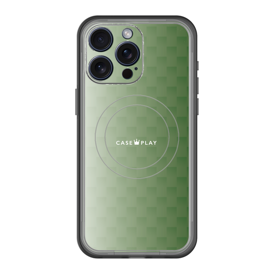 スリムプロテクションプレミアムケース with MagSafe［ CASEPLAY Check - Green ］