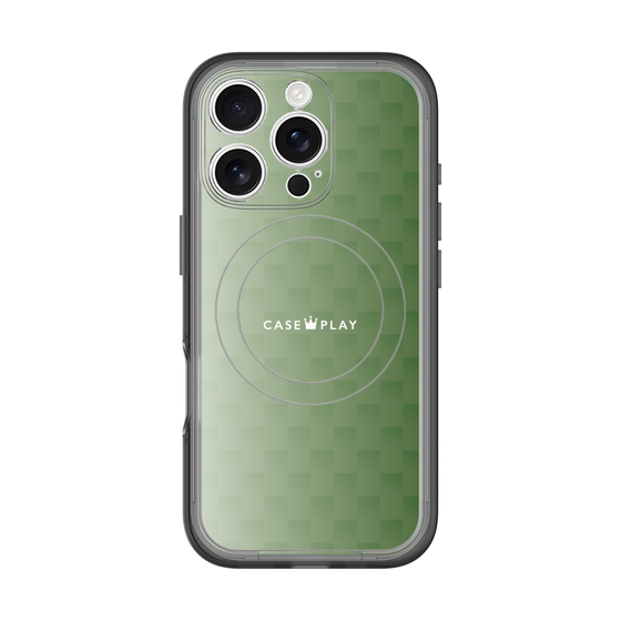 スリムプロテクションプレミアムケース with MagSafe［ CASEPLAY Check - Green ］
