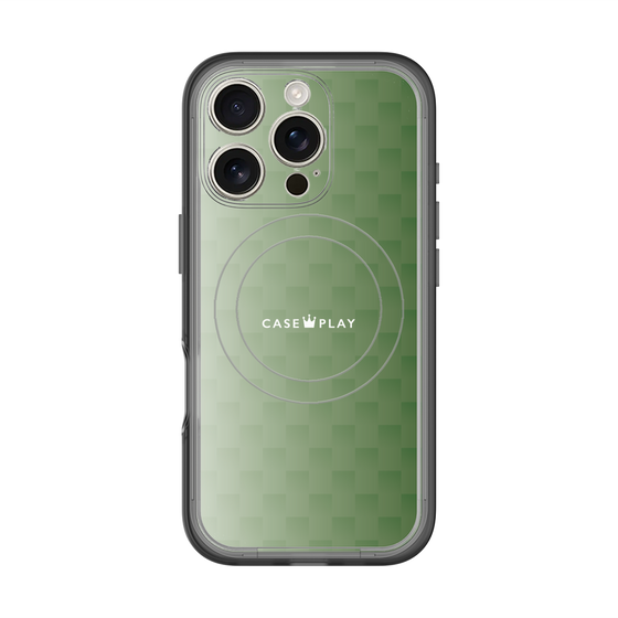 スリムプロテクションプレミアムケース with MagSafe［ CASEPLAY Check - Green ］