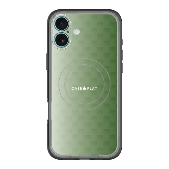 スリムプロテクションプレミアムケース with MagSafe［ CASEPLAY Check - Green ］