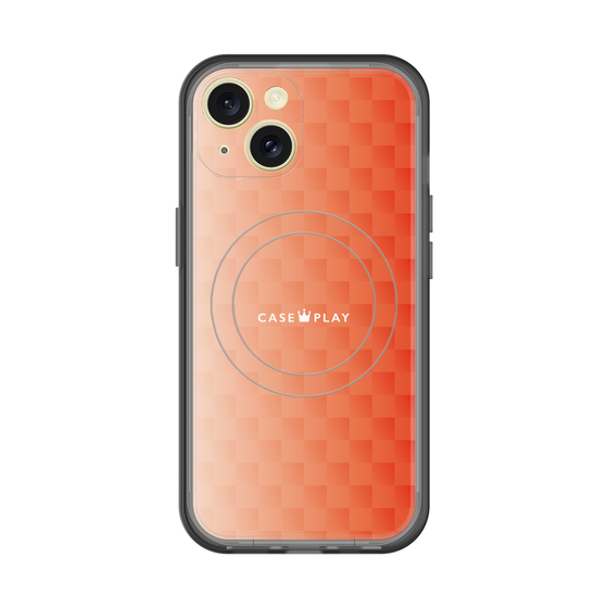スリムプロテクションプレミアムケース with MagSafe［ CASEPLAY Check - Orange ］