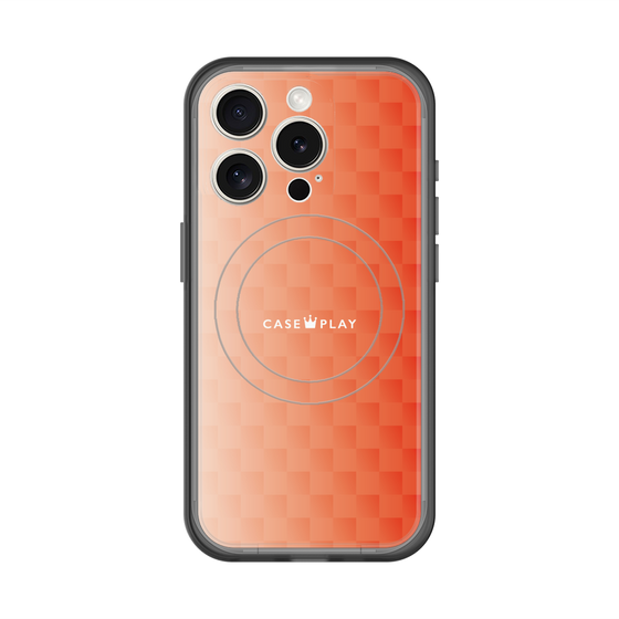 スリムプロテクションプレミアムケース with MagSafe［ CASEPLAY Check - Orange ］