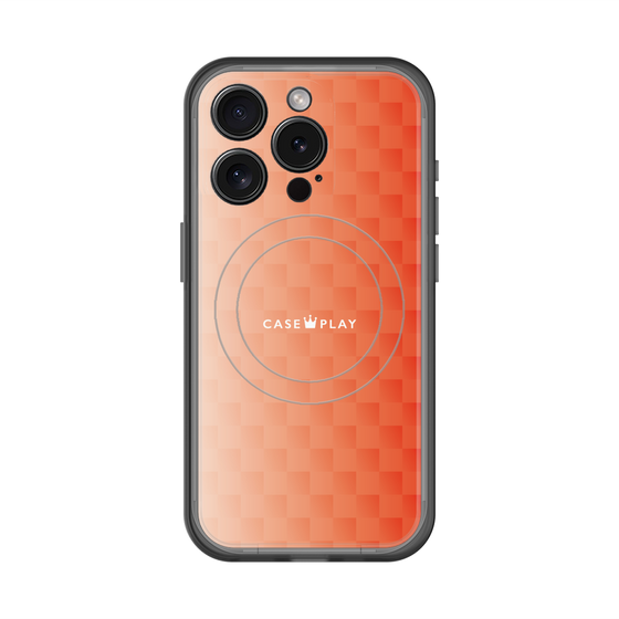 スリムプロテクションプレミアムケース with MagSafe［ CASEPLAY Check - Orange ］
