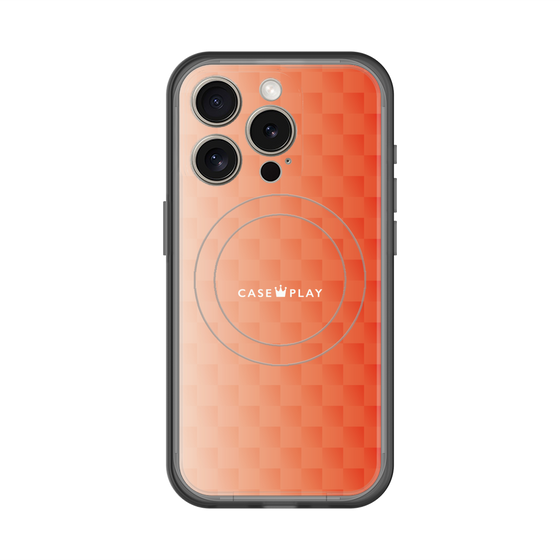 スリムプロテクションプレミアムケース with MagSafe［ CASEPLAY Check - Orange ］
