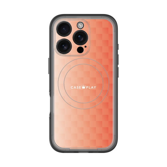 スリムプロテクションプレミアムケース with MagSafe［ CASEPLAY Check - Orange ］