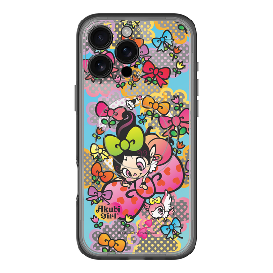 スリムプロテクションプレミアムケース with MagSafe［ アクビガール - フラワーリボン ］