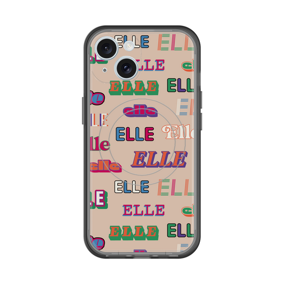スリムプロテクションプレミアムケース with MagSafe［ ELLE - ミックスロゴ ］