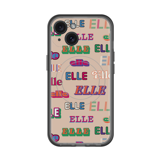 スリムプロテクションプレミアムケース with MagSafe［ ELLE - ミックスロゴ ］