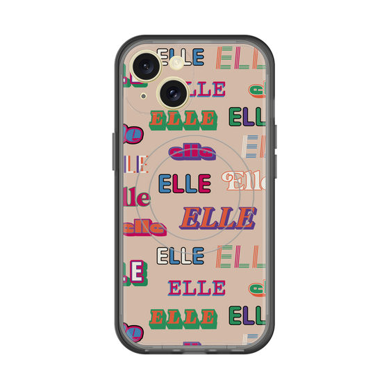スリムプロテクションプレミアムケース with MagSafe［ ELLE - ミックスロゴ ］