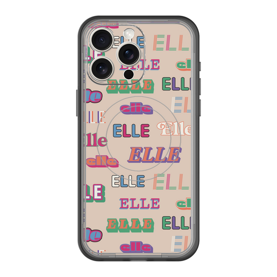 スリムプロテクションプレミアムケース with MagSafe［ ELLE - ミックスロゴ ］