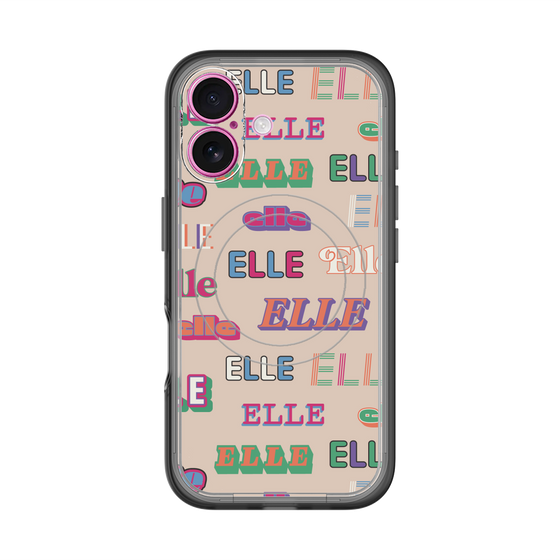 スリムプロテクションプレミアムケース with MagSafe［ ELLE - ミックスロゴ ］
