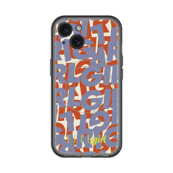 スリムプロテクションプレミアムケース with MagSafe［ ELLEgirl - ミックスロゴ - Purple ］