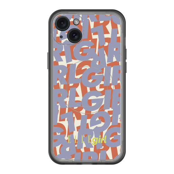 スリムプロテクションプレミアムケース with MagSafe［ ELLEgirl - ミックスロゴ - Purple ］
