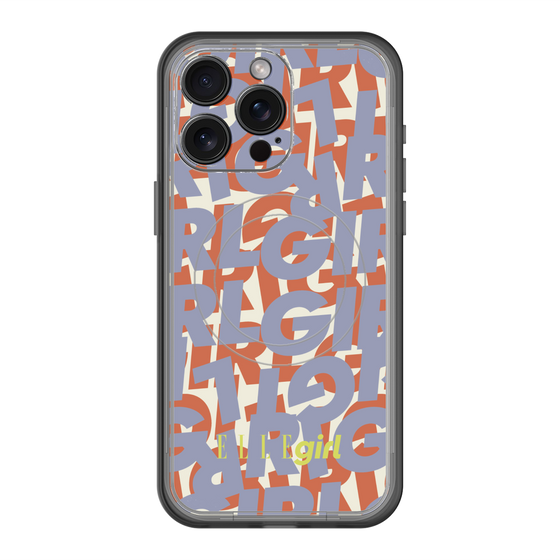 スリムプロテクションプレミアムケース with MagSafe［ ELLEgirl - ミックスロゴ - Purple ］