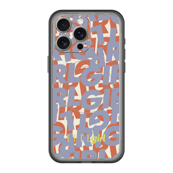 スリムプロテクションプレミアムケース with MagSafe［ ELLEgirl - ミックスロゴ - Purple ］
