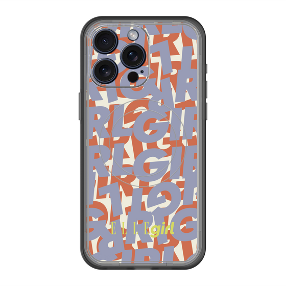 スリムプロテクションプレミアムケース with MagSafe［ ELLEgirl - ミックスロゴ - Purple ］