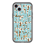 スリムプロテクションプレミアムケース with MagSafe［ ELLEgirl - ミックスロゴ - Pale blue ］