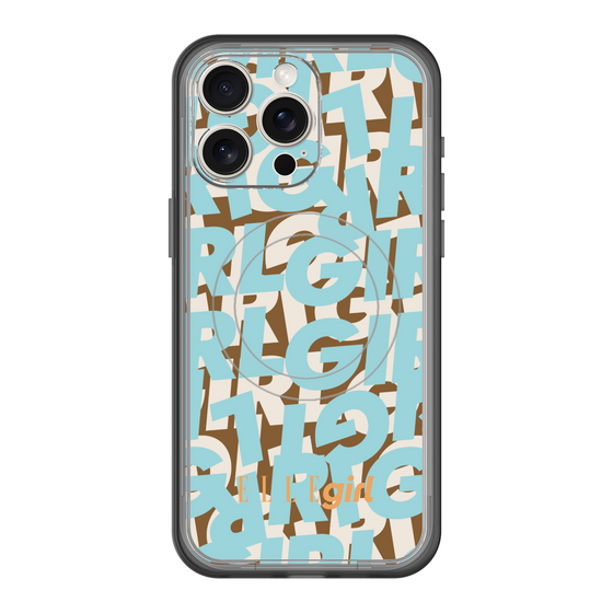 スリムプロテクションプレミアムケース with MagSafe［ ELLEgirl - ミックスロゴ - Pale blue ］