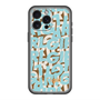 スリムプロテクションプレミアムケース with MagSafe［ ELLEgirl - ミックスロゴ - Pale blue ］