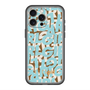 スリムプロテクションプレミアムケース with MagSafe［ ELLEgirl - ミックスロゴ - Pale blue ］