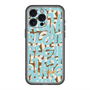 スリムプロテクションプレミアムケース with MagSafe［ ELLEgirl - ミックスロゴ - Pale blue ］