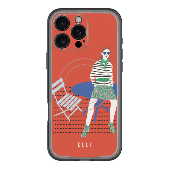 スリムプロテクションプレミアムケース with MagSafe［ ELLE - パリジェンヌ - レッド ］