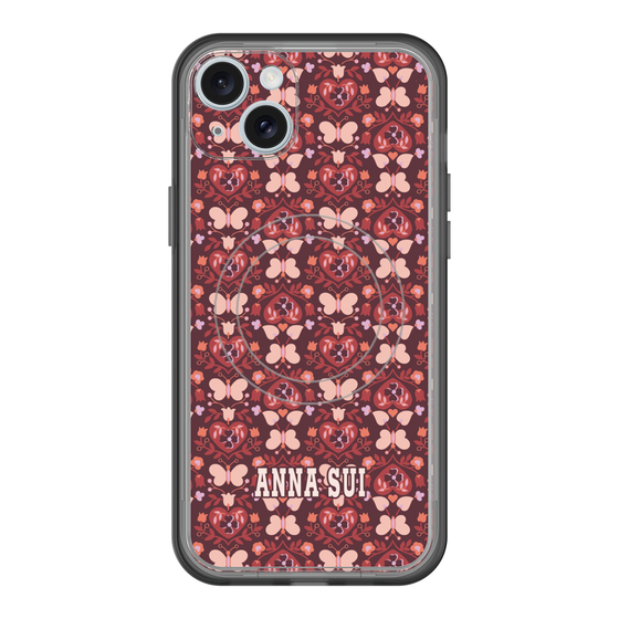 スリムプロテクションプレミアムケース with MagSafe［ ANNA SUI - バタフライハーツ - レッド ］